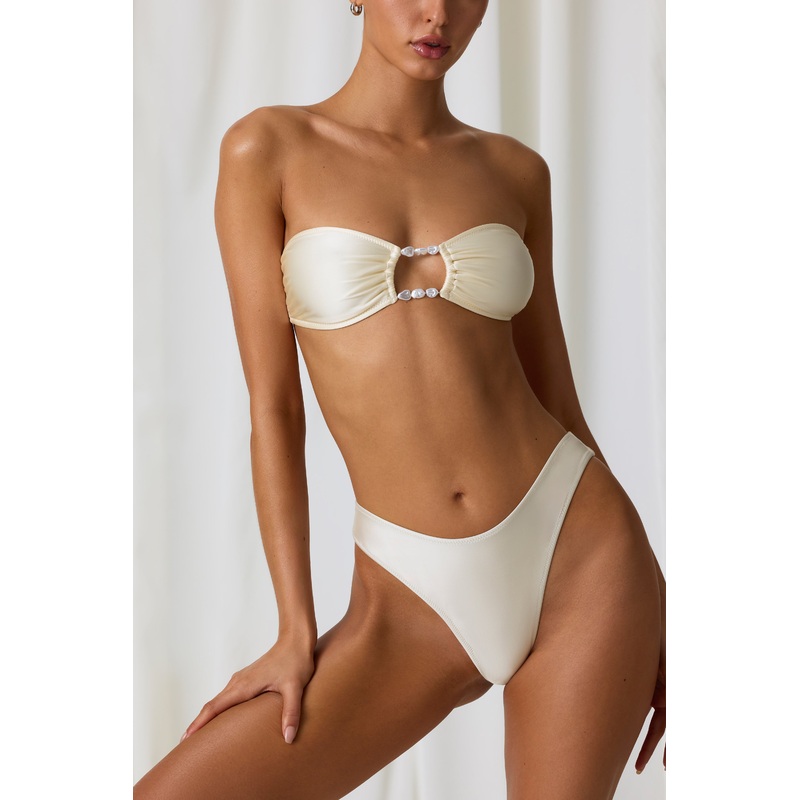 Full Bikini Bottoms in Pearl White